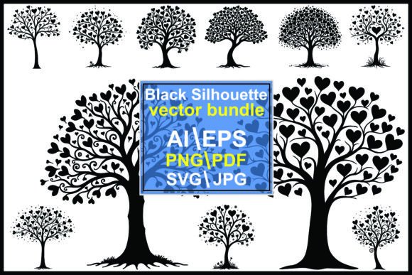 Download Heart Tree Silhouette Vector Bundle - Premium Resources