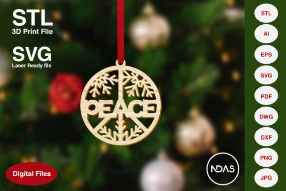 Download Peace Text Christmas Tree Decoration - Tree Collection