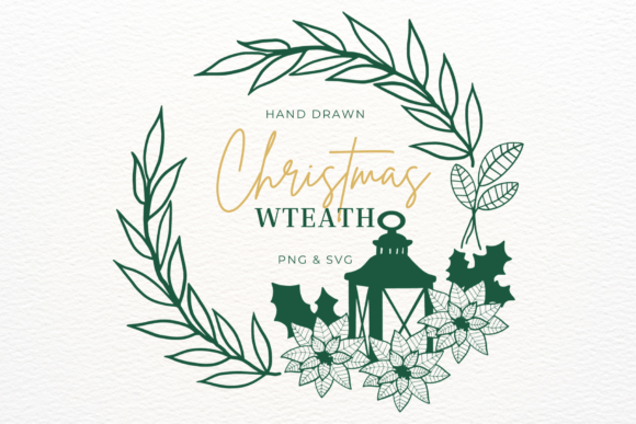 Download Hand Drawn Christmas Wreath SVG &amp; PNG - Christmas wreath svg Collection