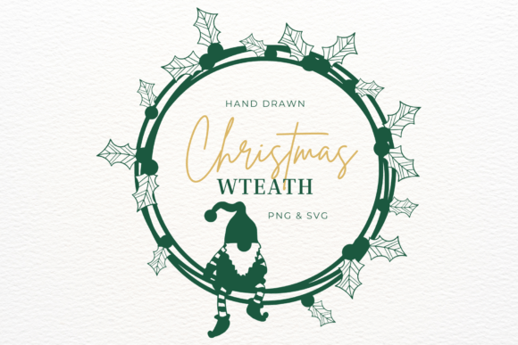 Download Hand Drawn Christmas Wreath SVG &amp; PNG - Christmas wreath svg Collection