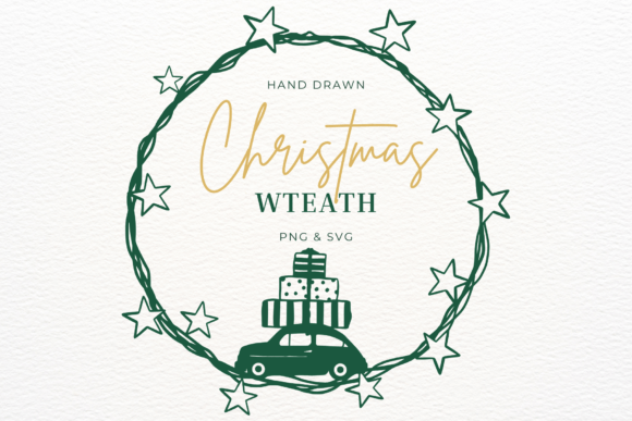 Download Hand Drawn Christmas Wreath SVG &amp; PNG - Christmas wreath svg Collection