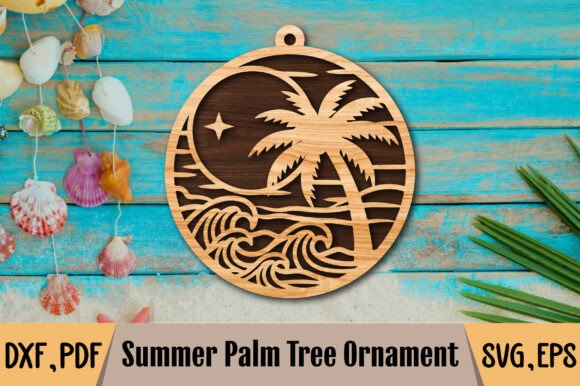 Download Summer Palm Tree Ornament SVG - Tree Collection