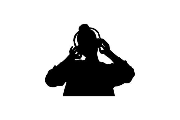 Download Silhouette of a Girl Listening to Songs - Song Collection