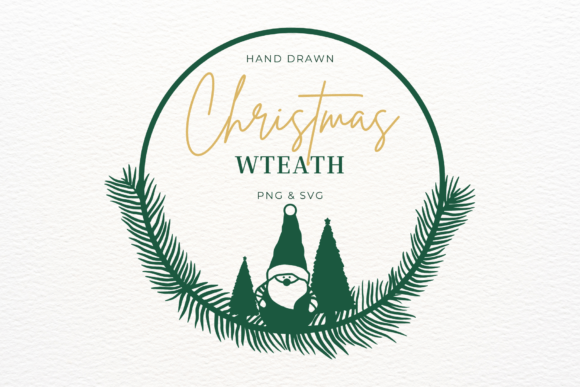Download Hand Drawn Christmas Wreath SVG &amp; PNG - Christmas wreath svg Collection