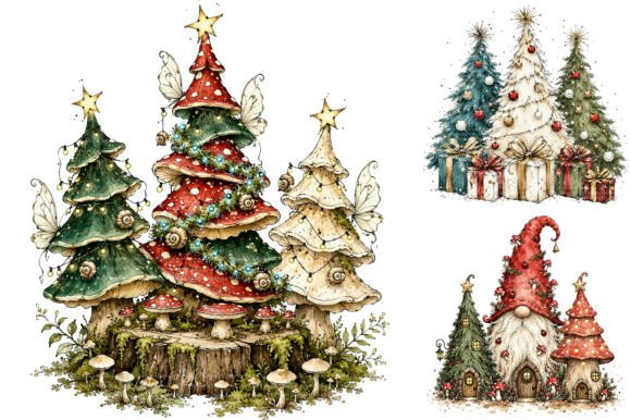Download Watercolor Christmas Tree Clipart Bundle - Tree Collection