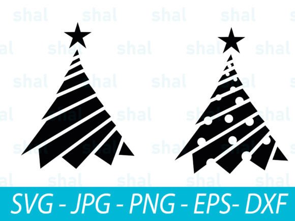 Download Striped Geometric Christmas Trees SVG - Tree Collection