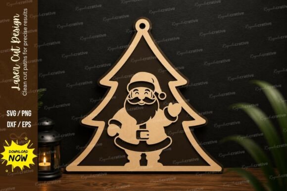 Download Christmas Tree Santa Laser Cut SVG - Tree Collection