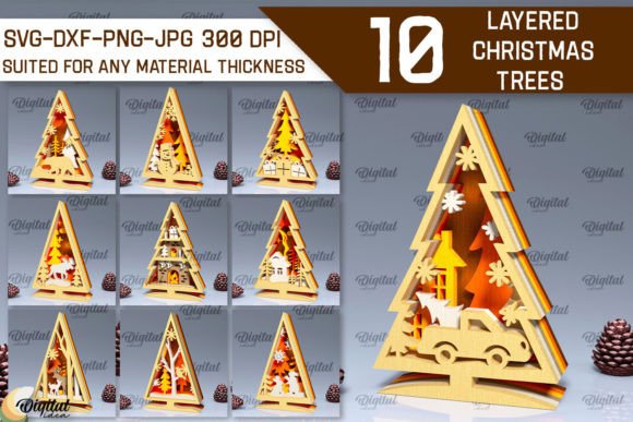 Download Layered Christmas Trees LaserCut Bundle - Tree Collection