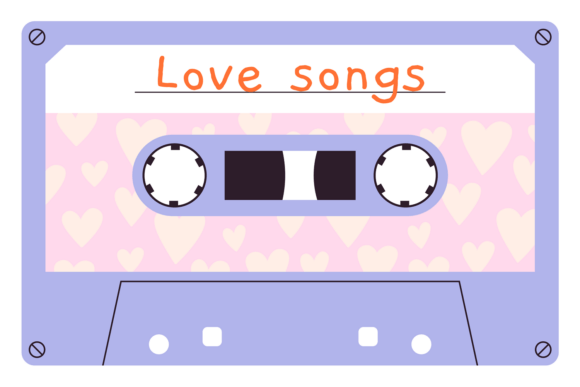 Download Love Songs Retro Mix Tape Color Icon - Song Collection