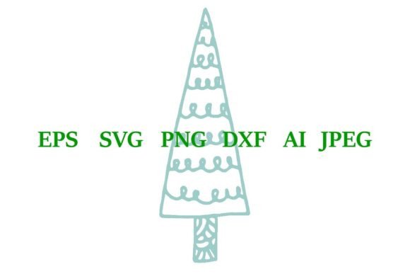 Download Boho Christmas Tree Doodle Clipart - Tree Collection
