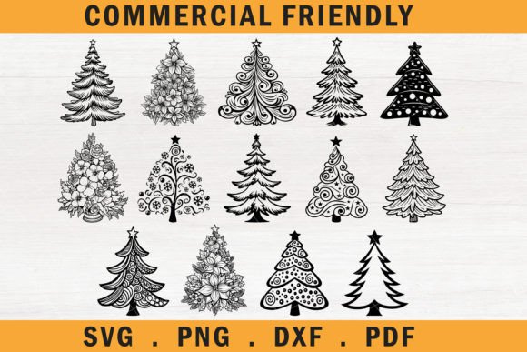 Download Christmas Trees SVG,floral Christmas SVG - Tree Collection