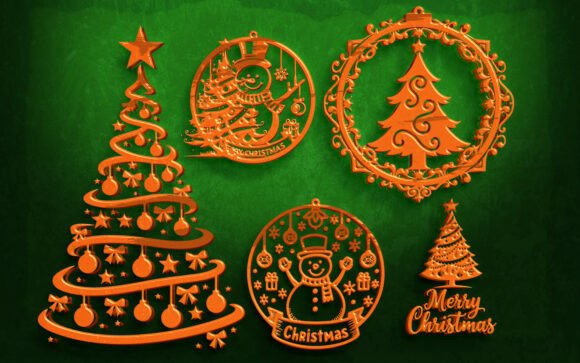 Download 15 Christmas Tree &amp; Ornament Laser Cut - Tree Collection