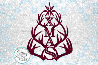 Download Deer Antlers Xmas Tree Laser Cut out - Tree Collection